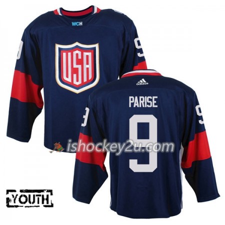 USA Team Trøje Zach Parise 9 2016 World Cup Børn Blå Premier